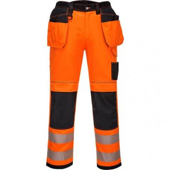 Pantalones de Trabajo Portwest PW3 de Alta Visibilidad con Bolsillos Holster Naranja/Negro 41 29