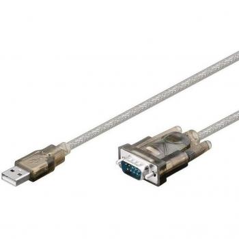 Cable Convertidor USB a Serie RS232 Macho/Macho 1.5 Metros Transparente