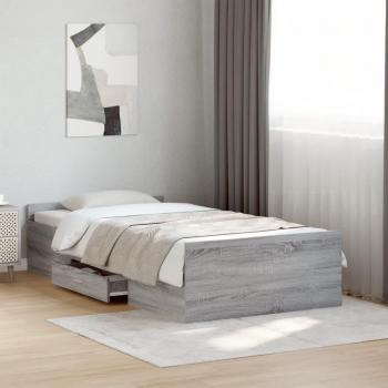 Cajones para sombrerera gris Sonoma 90x200 cm madera ingeniería