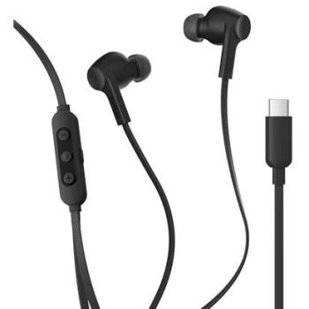 Auriculares Belkin SoundForm ANC In-Ear con Cable USB-C, Cancelación de Ruido Activa, Micrófono y Resistencia IPX5, Negros