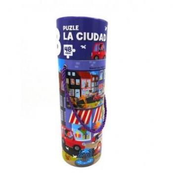 Puzle Funtastic de 48 piezas - La Ciudad, Nivel 3, dimensiones 8x8x26 cm