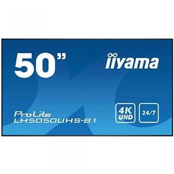 Monitor Iiyama 50 UHD 4K AMVA3, Sin Ventilador, Altavoces, Múltiples Entradas/Salidas (DisplayPort, HDMI x3), Contraste Estático 4000:1,
