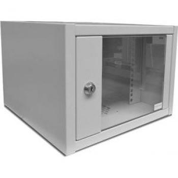 Armario Rack de Pared Digitus CL-19 04U, 4U, 19, Gris, Dimensiones: 550x350 mm, Puerta de vidrio, Capacidad hasta 30 kg