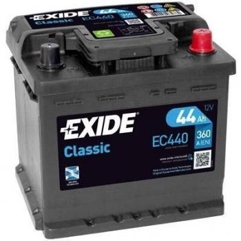 Batería Exide Classic EC440, 44Ah 360A, 12V, Dimensiones 207x175x190mm