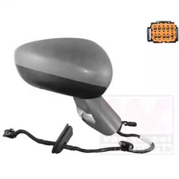 Espejo retrovisor VAN WEZEL 0963818 con ajuste eléctrico, carcasa en color negro, cristal convexo y función calefactable