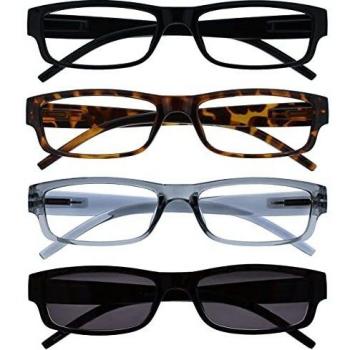 Uv Reader Gafas De Lectura Negro Marrón Gris Lectores Con Negro Uv400 Lectores De Sol Valor Pack 4 Hombres Mujeres Rrrs32-1271 +1,50 4 Unidades 88 g