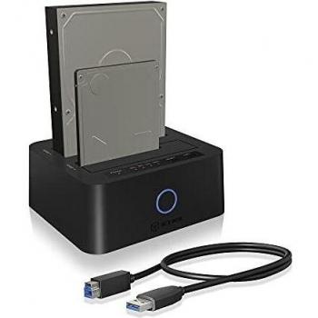 ICY BOX IB-123CL-U3 Base de conexión para Disco Duro Negro - Bases de conexión para Discos Duros