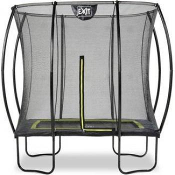 Cama Elástica Rectangular EXIT Silhouette 153 x 214 cm con Red de Seguridad Negra