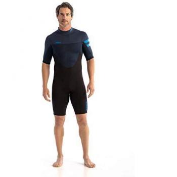 Traje de Neopreno Jobe Perth 3/2 mm Shorty Azul Negro con Cremallera Trasera - XXXL