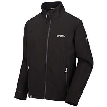 Regatta Cera IV Chaqueta Softshell, Tejido Elástico Y Resistente Al Viento con Cremallera Soft Shell, Hombre, Black, 4XL