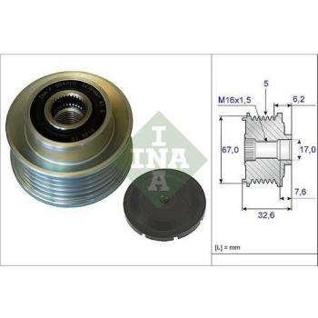 Rueda libre del generador/alternador INA 535 0097 10, tipo: rueda libre, características: compatible con generadores y alternadores, número de pieza INA 535 0097 10
