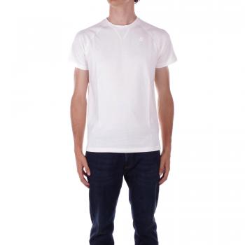 K-Way Men's White Cotton T-Shirt - Size L, Short Sleeve with Logo