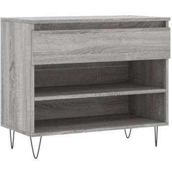 Mueble zapatero madera contrachapada gris Sonoma 70x36x60 cm