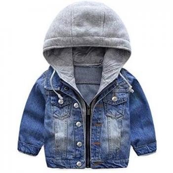 Niño Capucha Chaqueta Vaquera Abrigo Bebé Cazadora Vaquera Niñas Denim Jacket Manga Larga Mezclilla Jacke Trajes De Otoño Invierno Outwear