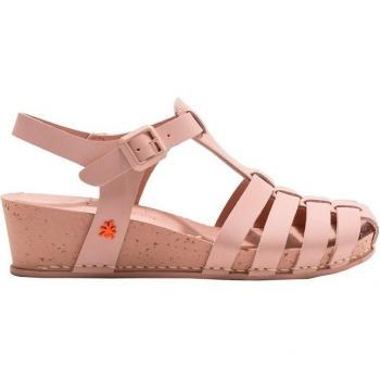 Art 1942 Grass Waxed Rose/I Imagine Sandalias de Cuña para Mujer, Piel Rosa con Cierre de Hebilla, Altura de Cuña 4 cm