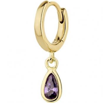 Piercing aro Earcandy Lylah de plata bañado en oro 18k