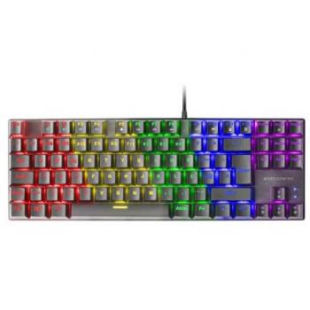 Teclado Mecánico Mars Gaming MK80 Negro FRGB, Switch Marrón, TKL, Antighosting, Layout Portugués