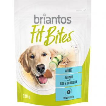Briantos FitBites Snacks para Perros Salmón, Arroz y Calabacín - Pack de Ahorro 3 x 150 g Bolsitas
