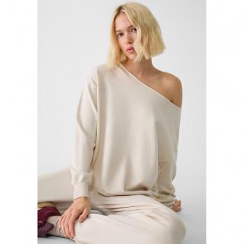 Stone Boat Neck Knit Sweater with Scarf - Size S