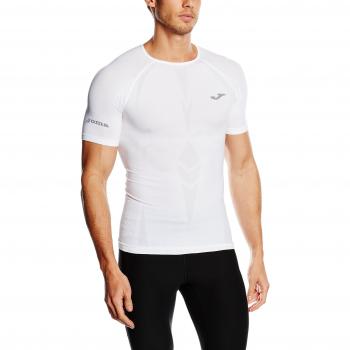 Joma Brama Emotion - Camiseta térmica de manga corta para hombre, color blanco, talla S/M