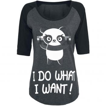 I Do What I Want! Manga Larga Mujer Gris/Negro M