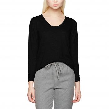 PIECES Pcbillo Ls Tee Solid Noos, Camisa para Mujer, Negro