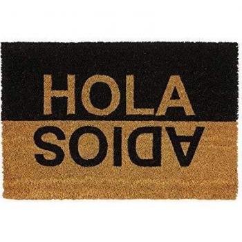 Felpudo Frases Antideslizante Negro y marrón de Fibra de Coco de 60x40 cm. - LOLAhome