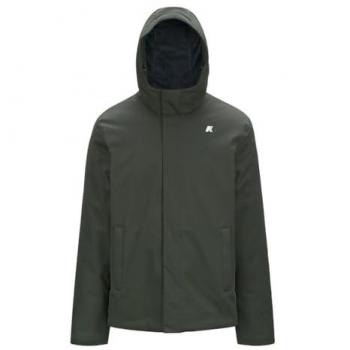 K-WAY Men's Military Green Hooded Jacket Size S