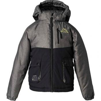 Kappa - Abrigo de niños Cavot Kappa, chaqueta negra y gris para niño, talla 4