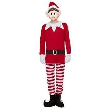 Smiffys 52244L Disfraz de elfos con licencia oficial de elfos para hombre, rojo y blanco, talla L de 42 a 44 pulgadas