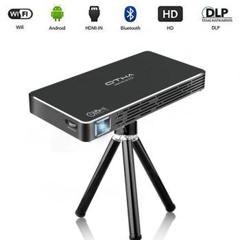 Mini Proyector, OTHA Pico Video proyectors Android Para el Hogar y Cine al Aire Libre, 100 Lúmenes, Entrada HDMI a Su Ordenador Portátil / PC / PS4, Bluetooth y Wi-Fi de Conectividad Inalámbrica