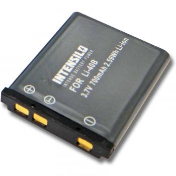 Batería Li-Ion 700mAh (3.7V) marca INTENSILO para cámaras Luxmedia 14-Z50S, 14-Z51, 14-Z80, 14-Z80S sustituye Li-40, D-Li63, NP-80.