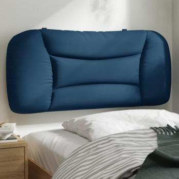 Cojín de cabecera acolchado en tela azul de 80 cm