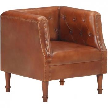Sillón de cuero auténtico Día y Noche - Marrón, Negro, Gris, cómodo, relax, sofá, ocio