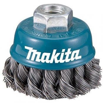 Cepillo de copa trenzado con vástago 60 mm Makita D-24119, Broca para madera 1/4 x 4 mm Makita D-15877