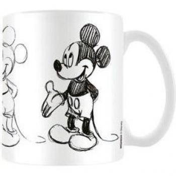Taza de Mickey Mouse Proceso de Dibujo Disney Unisex One Size Blanco/Negro