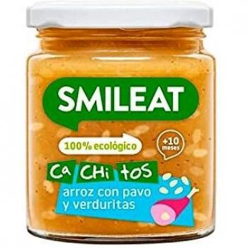 Smileat - Tarrito Ecológico CA-CHI-TOS de Arroz con Pavo y Verduras, Ingredientes Naturales, Para Bebés a Partir de los 10 Meses - 230g