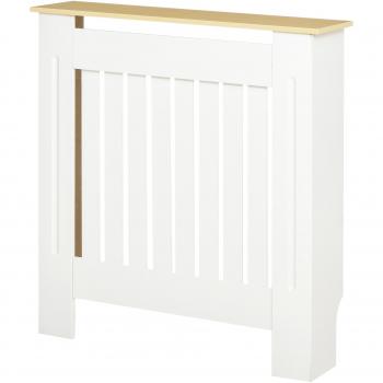 Cubre Radiador HOMCOM 78x19x83 cm en Blanco con Diseño Moderno y Dispositivo Antivuelco para Sala de Estar o Dormitorio