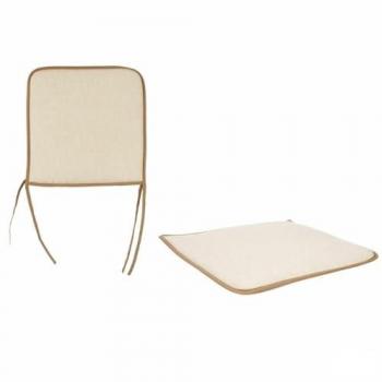 Cojín para sillas marfil 38 x 2,5 x 38 cm (4 unidades)