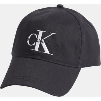 Gorra de algodón Calvin Klein Jeans Monogram negra