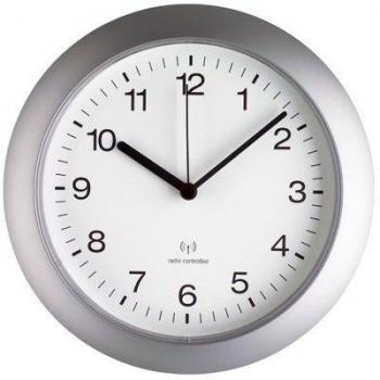 TFA 981089 - Reloj de pared controlado por radio, color plateado