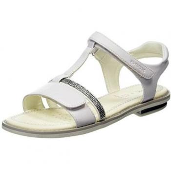 Geox Boy's Girl JR Sandal Giglio B T-Bar, White White C1000, 10 UK Child