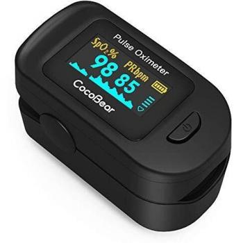 Oxímetro de Pulso, CocoBear Pulsioxímetro con Pantalla OLED, Oxímetro con función de alarma, operación simple de un toque,Oxímetro de dedo para medir la saturación de oxígeno en la sangre