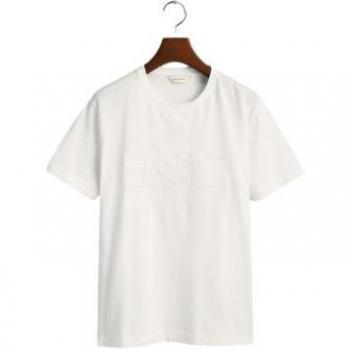 Camiseta de manga corta para niños Gant Tonal Shield Teens con logo frontal