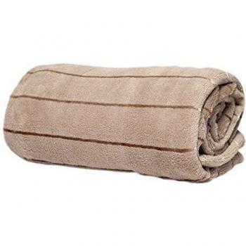 Manta polar microfibra estampada 130x150 cm STRIPES gris topo