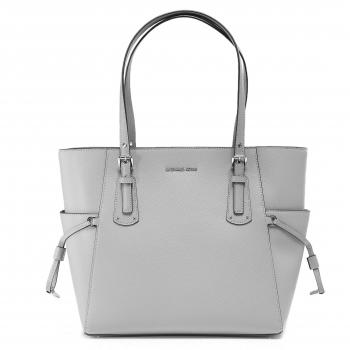 MICHAEL Michael Kors Mujeres bolso del bolso del Voyager del cuero del flor veteada única Talla Gris