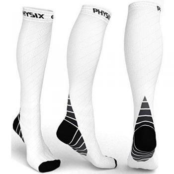 Physix Gear Sport Calcetines de La Compresión para Hombres y Mujeres, El Mejor Ajuste Atlético Graduado. Impulso, Resistencia, Circulación y Recuperación - ¡Incluye Ebook Gratis!