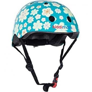 Kiddimoto Casco Bicicleta Completamente Ajustabl - Bici Casco para Infantil y Niños para Patinete, Ciclismo, Scooter, Bicicleta de Equilibrio y Monopatin - Fleur - M
