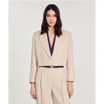 Sandro Women's Striped Cropped Blazer