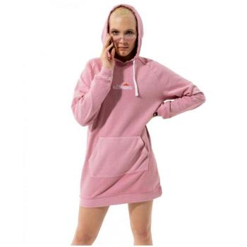 Vestido Sudadera Ellesse Triphala Pink, color rosa, estilo casual, material de algodón y poliéster, con capucha y bolsillo frontal tipo canguro, diseño con logo de Ellesse en el pecho
